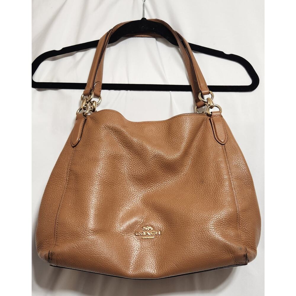 COACH HALLIE SHOULDER BAG PRE-OWNED F80268 No Hangtag Wear On Corners Handles